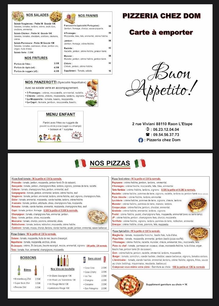 Pizzéria Chez Dom - Menu Image 1