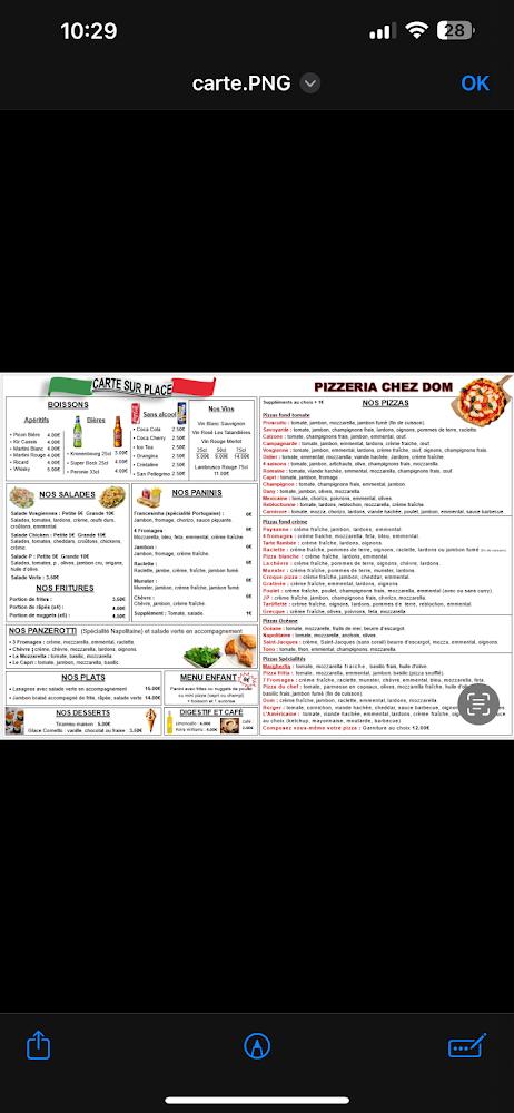 Pizzéria Chez Dom - Menu Image 4